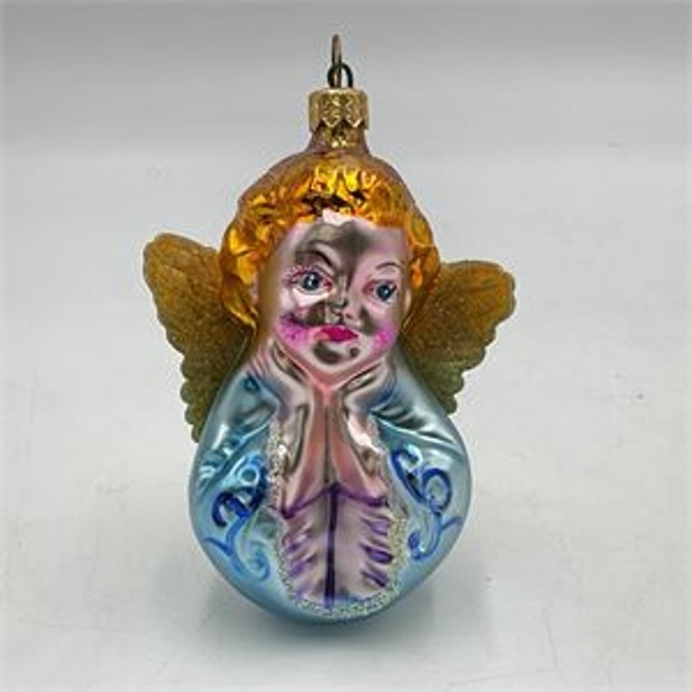 Christopher Radko Hand Blown Glass Christmas Holiday Ornament Angel Vintage